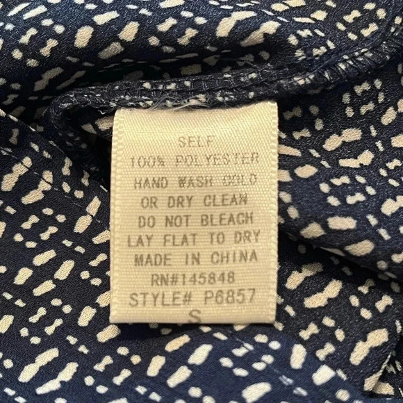 Anthropology Everly Romper‎ long sleeve size S blue/cream color - Picture 8 of 9